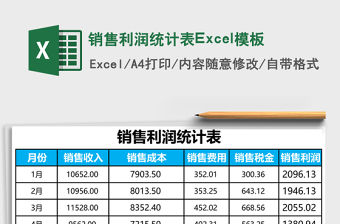 銷售利潤統計表Excel模板