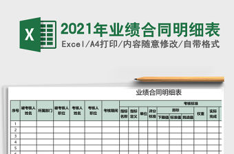 2021年業(yè)績合同明細表