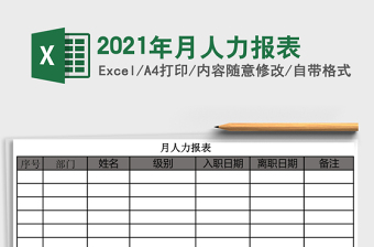 2021年月人力報(bào)表