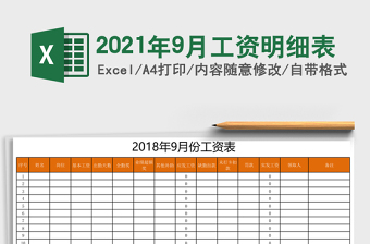 2021年9月工資明細表
