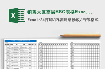 銷售大區高層BSC表格Excel模板