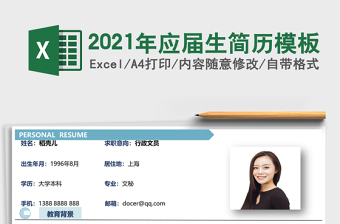 2021年應屆生簡歷模板