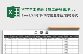 2022年工資表（員工薪酬管理）