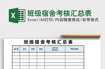 班級宿舍考核匯總表