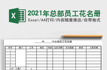2021年總部員工花名冊(cè)