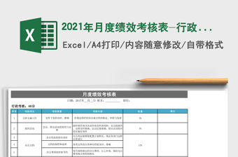 2021年月度績效考核表-行政部