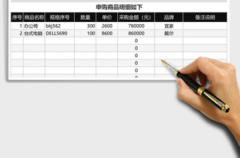 2021年物品申購(gòu)表