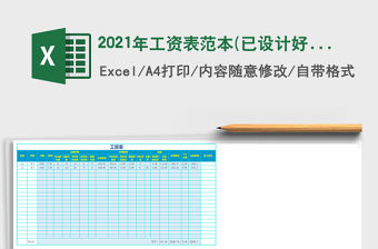 2021年工資表范本(已設計好公式自動計算-考勤表&工資表)