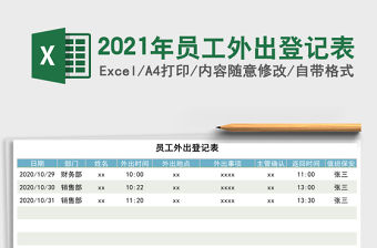 2021年員工外出登記表