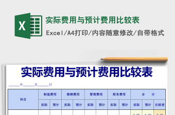 實際費用與預計費用比較表