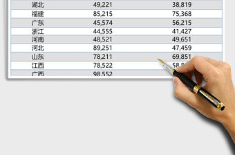 藍色地區銷售數據對比excel表格模板