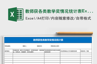 教師獲各類教學獎情況統計表Excel模板