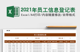 2021年員工信息登記表