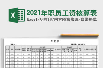 2021年職員工資核算表