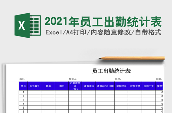 2021年員工出勤統(tǒng)計表