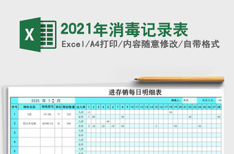 2021年消毒記錄表