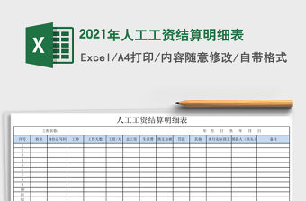 2021年人工工資結算明細表