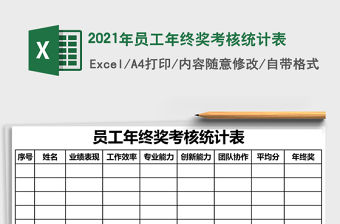 2021年員工年終獎考核統(tǒng)計表