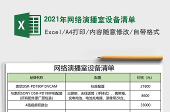 2021年網(wǎng)絡(luò)演播室設(shè)備清單
