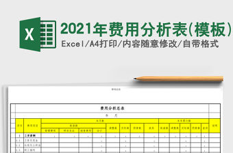 2021年費用分析表(模板)