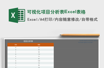可視化項(xiàng)目分析表Excel表格