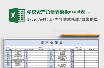 學校資產負債表模板excel表格模板
