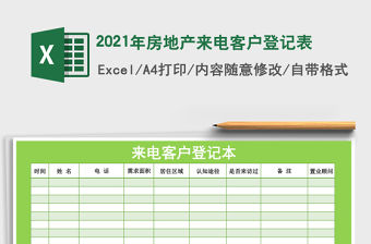 2021年房地產來電客戶登記表