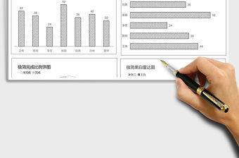 2021年黑白極簡系列圖表模板 數據可視化匯報