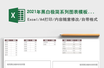 2021年黑白極簡系列圖表模板 數(shù)據(jù)可視化匯報