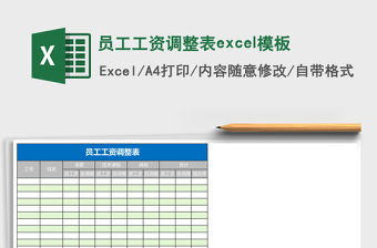 員工工資調整表excel模板