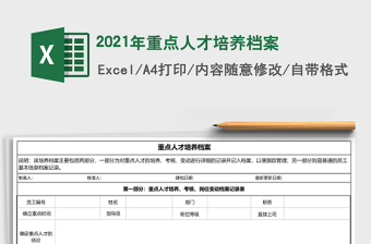 2021年重點人才培養(yǎng)檔案