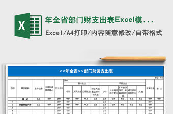 年全省部門財支出表Excel模板