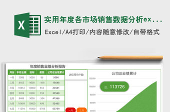 實用年度各市場銷售數據分析excel模板