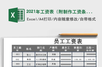 2021年工資表（附制作工資條視頻）