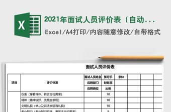 2021年面試人員評價表（自動計算得分）免費下載