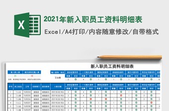2021年新入職員工資料明細(xì)表