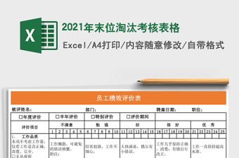 2021年末位淘汰考核表格