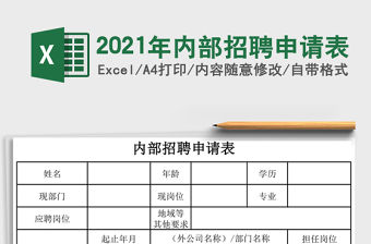 2021年內部招聘申請表