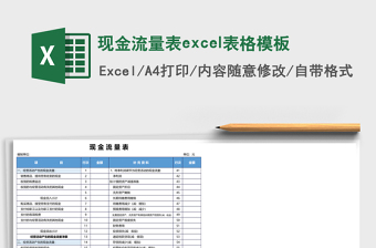 現(xiàn)金流量表excel表格模板