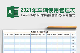 2021年車輛使用管理表