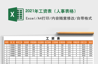 2021年工資表（人事表格）