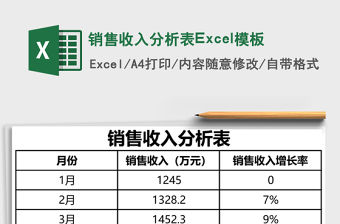 銷售收入分析表Excel模板