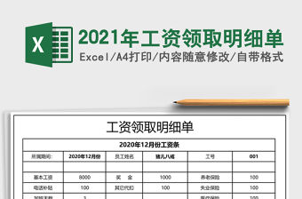 2021年工資領(lǐng)取明細(xì)單