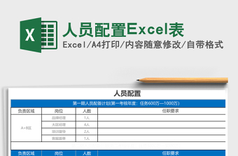人員配置Excel表