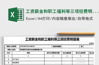 工資薪金和職工福利等三項經(jīng)費明細表