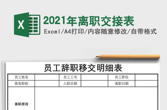 2021年離職交接表