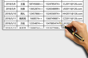 值班人員聯(lián)系薄Excel表格