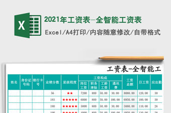 2021年工資表-全智能工資表