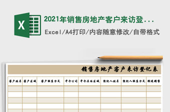 2021年銷售房地產客戶來訪登記表