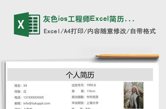 灰色ios工程師Excel簡歷模板表格
